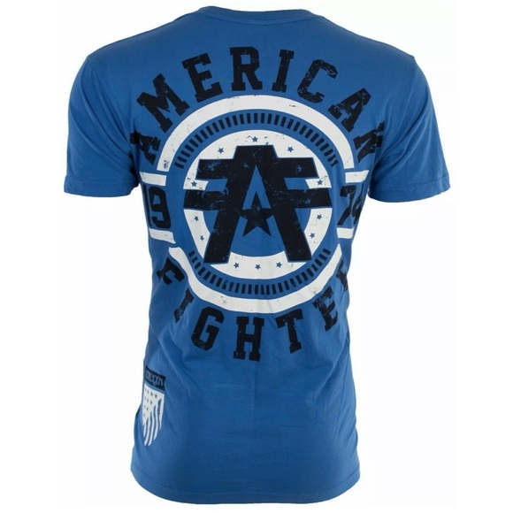 AMERICAN FIGHTER Bradley Eagle Blue Athletic Fit Mens Crewneck T-shirt L-3XL NWT - Picture 4 of 9